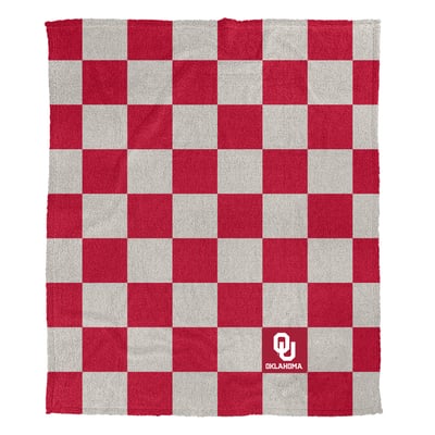 Oklahoma Sooners Pegasus Checkered Logo Patch 50" x 60" Cozy Knit Blanket