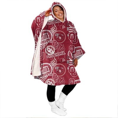 Oklahoma Sooners Pegasus Mashup 50" x 70" Bloncho Sherpa Fan Cape
