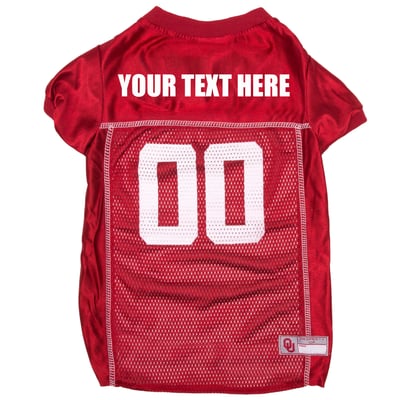 Oklahoma Sooners Pets First Personalized Pet Jersey - Crimson
