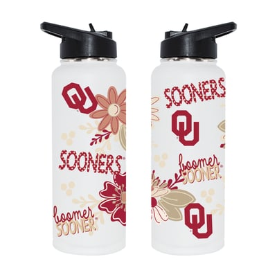Oklahoma Sooners The Memory Company 34oz. Flowers Stainless Steel Quencher Bottle