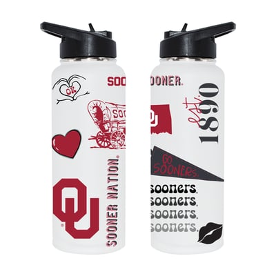Oklahoma Sooners The Memory Company 34oz. Loco Stainless Steel Quencher Bottle