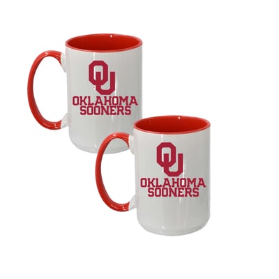 Oklahoma Sooners The Memory Company Two-Piece 15oz. Logo Coffee Mug Set