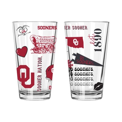 Oklahoma Sooners The Memory Company Two-Piece 16oz. Loco Pint Glass Set