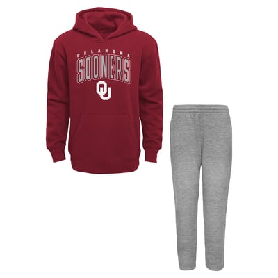 Oklahoma Sooners Outerstuff Toddler Step By Step Hoodie & Pants Set - Crimson/Gray