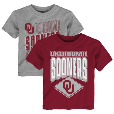 Oklahoma Sooners Outerstuff Toddler Trench Kings 2-Pack T-Shirt Set - Crimson/Gray