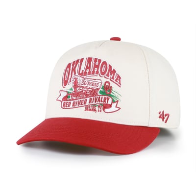 Oklahoma Sooners '47 Unisex Red River Rivalry Hitch Adjustable Hat - Natural/Crimson