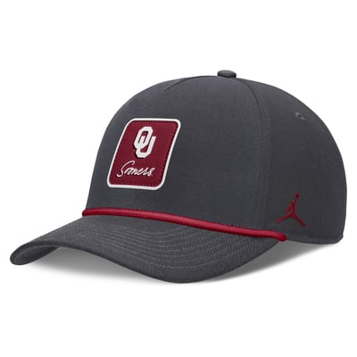 Oklahoma Sooners Nike Unisex Script Rope Rise Adjustable Hat - Anthracite