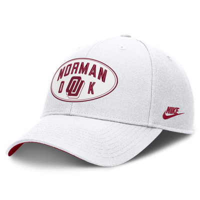  Oklahoma Sooners Nike Unisex Legacy Letter & Location Rise Adjustable Hat - White