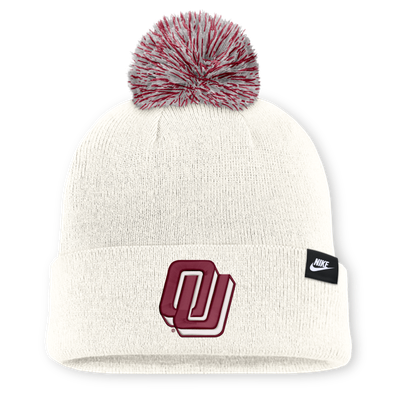 Oklahoma Sooners Nike Unisex Letter Mascot Knit Hat with Pom - White