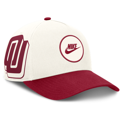Oklahoma Sooners Nike Unisex Rise Side Logo A-Frame Adjustable Hat - White/Crimson