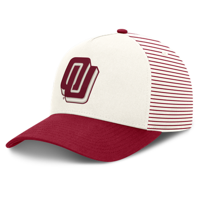  Oklahoma Sooners Nike Unisex Vault Striped A-Frame Rise Adjustable Hat - White/Crimson