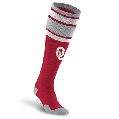 Oklahoma Sooners PRO Compression Unisex  Classic Stripe Over-the-Calf Compression Socks