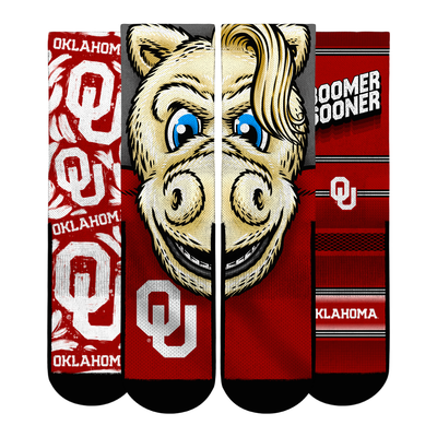  Oklahoma Sooners Rock Em Unisex Fan Favorite Three-Pack Crew Sock Set - Crimson