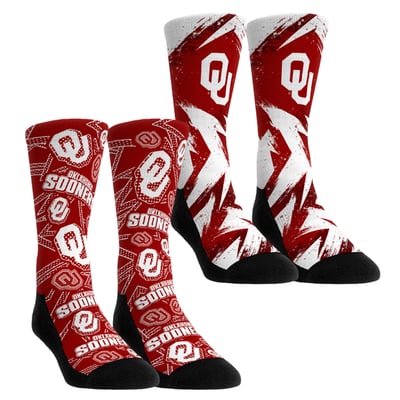  Oklahoma Sooners Rock Em Unisex Game Day Two-Pack Crew Socks Set - Red