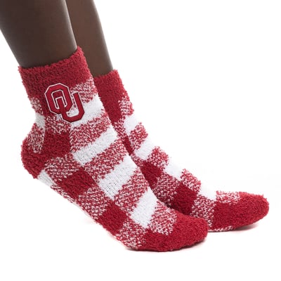 Oklahoma Sooners ZooZatz Unisex Buffalo Check Quarter-Length Socks