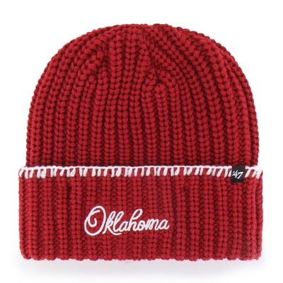  Oklahoma Sooners '47 Women's Blanket Stitch Cuff Knit Hat - Crimson