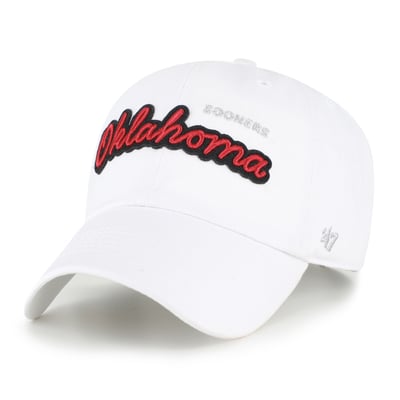 Oklahoma Sooners '47 Women's Trendy Script Clean Up Adjustable Hat - White
