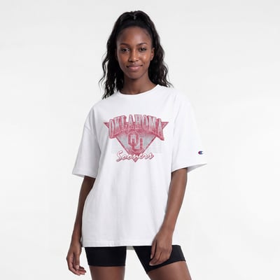  Oklahoma Sooners Champion Women's Retro Oversized T-Shirt - White