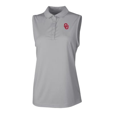  Oklahoma Sooners Columbia Women's Ace Flair Sleeveless Tank Polo - Gray