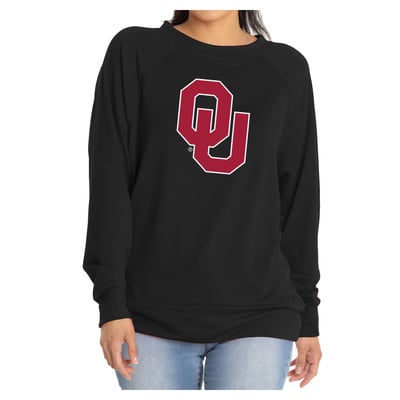 Oklahoma Sooners Flying Colors Apparel Women's Rylee Raglan Long Sleeve T-Shirt - Black

