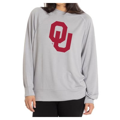 Oklahoma Sooners Flying Colors Apparel Women's Rylee Raglan Long Sleeve T-Shirt - Gray
