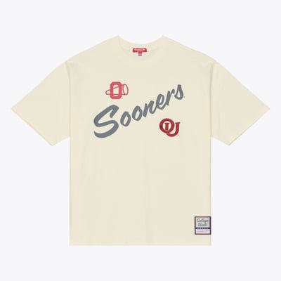 Oklahoma Sooners Mitchell & Ness Women's Oversized Heritage Hues T-Shirt - Cream