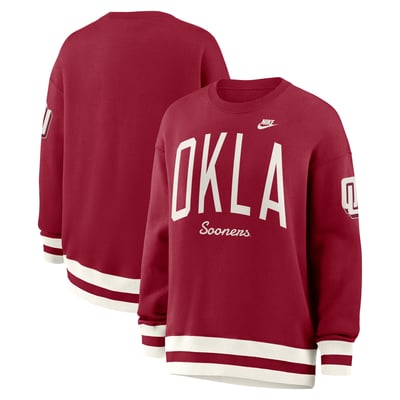  Oklahoma Sooners Nike Women's Oversized Legacy Arch Phoenix Sweatshirt - Crimson