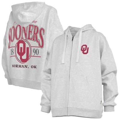  Oklahoma Sooners Pressbox Women's Janise Full-Zip Hoodie - Heather Gray