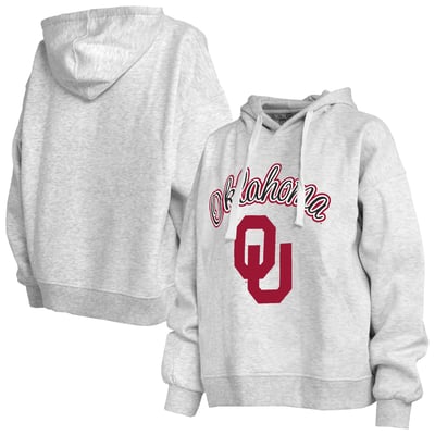  Oklahoma Sooners Pressbox Women's Janise Pullover Hoodie - Heather Gray