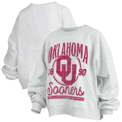 Oklahoma Sooners Pressbox Women's Oversized Bravo Melange Janise Sweatshirt - Heather Gray