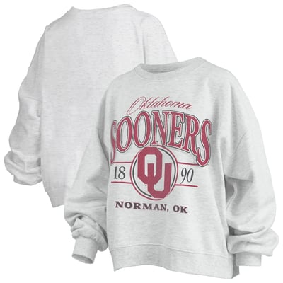 Oklahoma Sooners Pressbox Women's Oversized Vinson Melange Janise Sweatshirt - Heather Gray