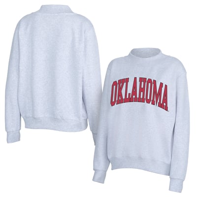 Oklahoma Sooners ZooZatz Women's Team Arch Mock Neck Sweatshirt - Gray