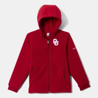  Oklahoma Sooners Columbia Youth Flanker Fleece Full-Zip Hoodie - Crimson