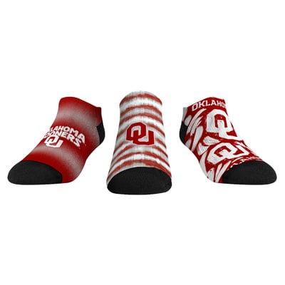  Oklahoma Sooners Rock Em Youth Make Some Noise Three-Pack Low-Cut Socks Set - Crimson