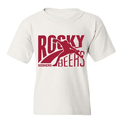 Rocky Beers Oklahoma Sooners Youth Character Illustration Graphic T-Shirt - White