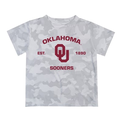  Oklahoma Sooners Vive La Fete Youth Est. Date Camo T-Shirt - Gray