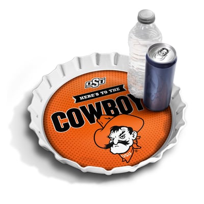 Oklahoma State Cowboys IDNA 13" Bottle Cap Serving Tray