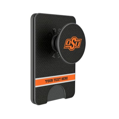 Oklahoma State Cowboys Keyscaper Personalized Endzone Solid PopSockets Magnetic Wallet