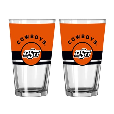 Oklahoma State Cowboys Logo Brands Two-Piece 16oz. Horizon Pint Glass Set