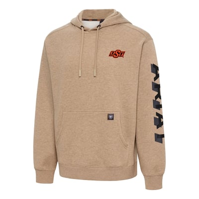  Oklahoma State Cowboys Ariat Rebar Lightweight Logo Hoodie - Oatmeal