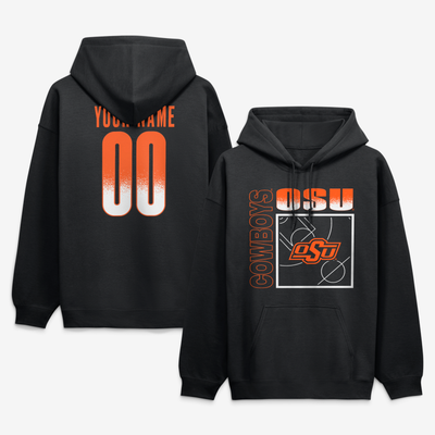 Oklahoma State Cowboys Big & Tall Home Court Pop Personalized Any Name & Number Hoodie - Black