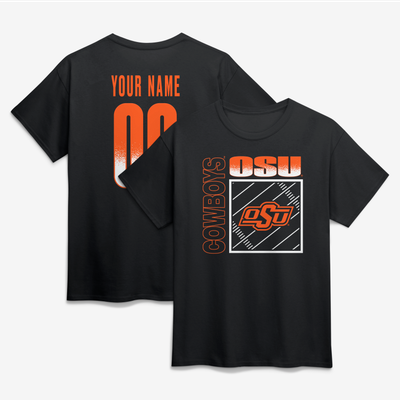 Oklahoma State Cowboys Big & Tall Home Field Pop Personalized Any Name & Number T-Shirt - Black