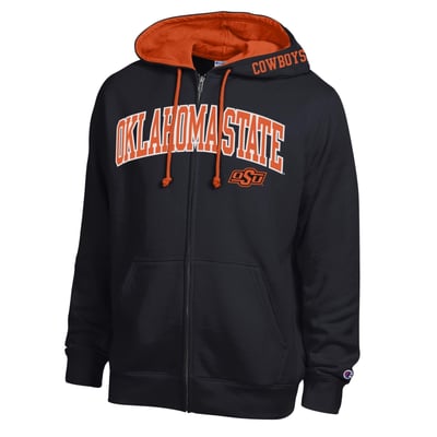 Oklahoma State Cowboys Champion Arch Logo Full-Zip Fleece Hoodie - Black