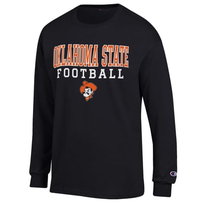 Oklahoma State Cowboys Champion Football Stack Long Sleeve T-Shirt - Black