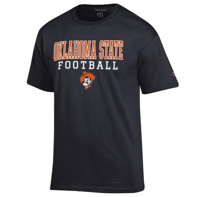 Oklahoma State Cowboys Champion Football Stack T-Shirt - Black
