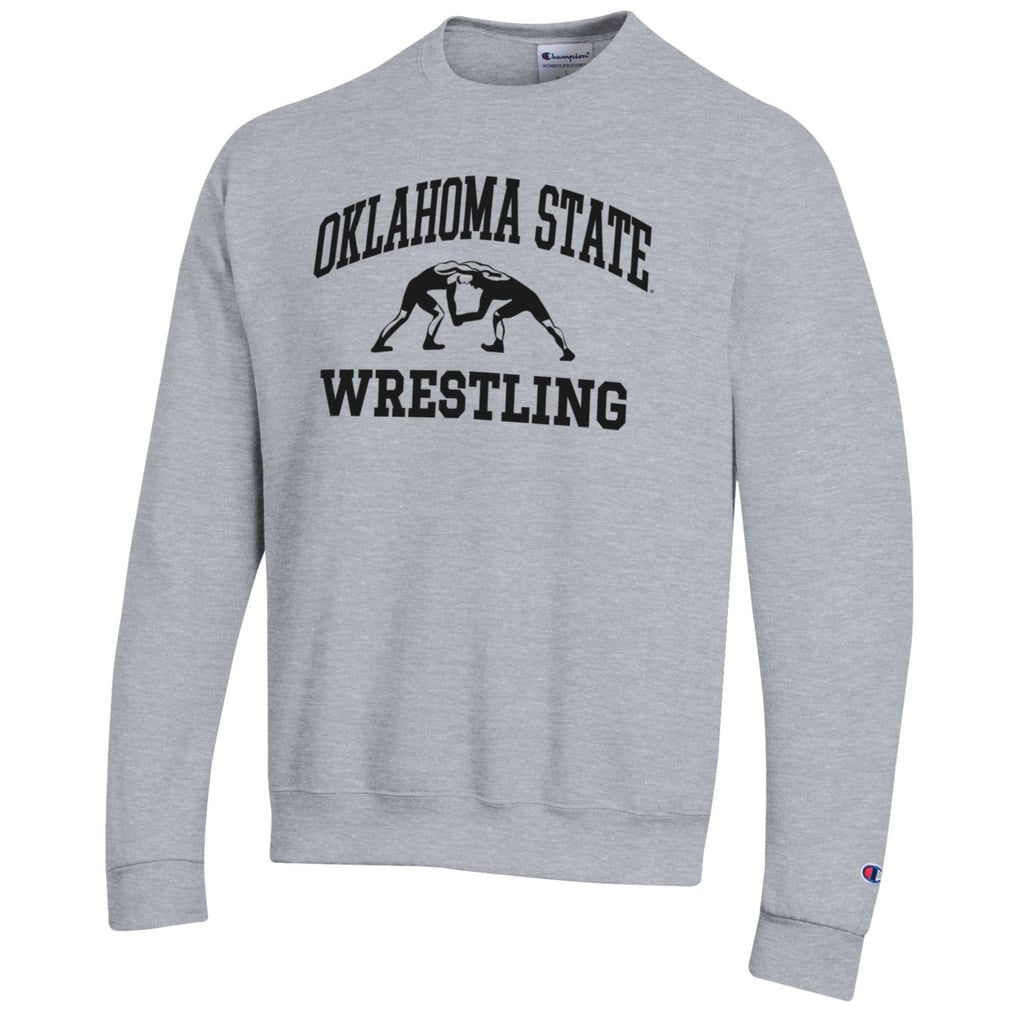 Oklahoma State Cowboys Champion Wrestling Icon Powerblend Pullover Sweatshirt - Gray