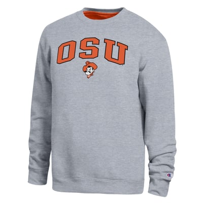  Oklahoma State Cowboys Champion Arch Sweatshirt - Heather Gray