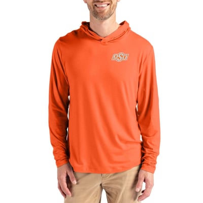  Oklahoma State Cowboys Cutter & Buck Coastline Recycled Double Peached Hoodie - Orange