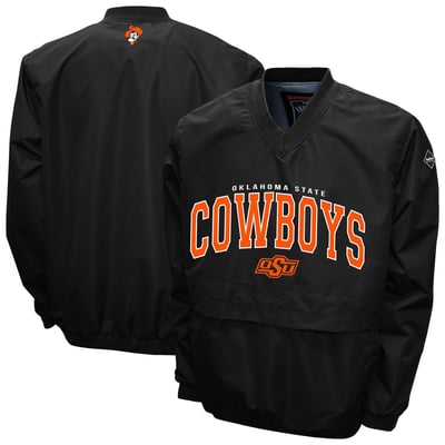 Oklahoma State Cowboys Franchise Club Windshell V-Neck Jacket - Black