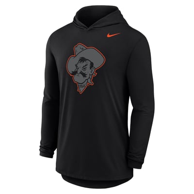  Oklahoma State Cowboys Nike Tri-Blend Dri-FIT Long Sleeve Hooded T-Shirt - Black